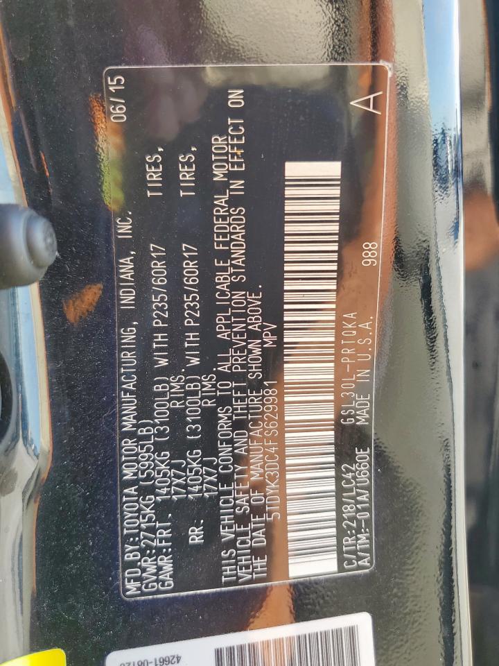 2015 TOYOTA SIENNA