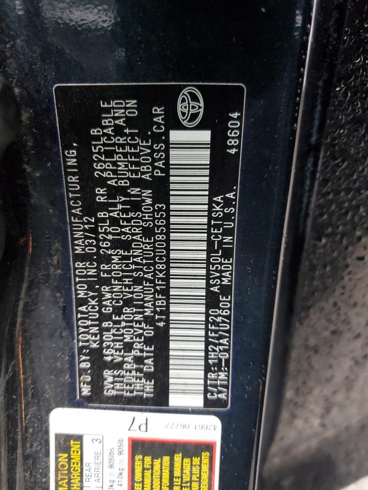 2012 TOYOTA CAMRY