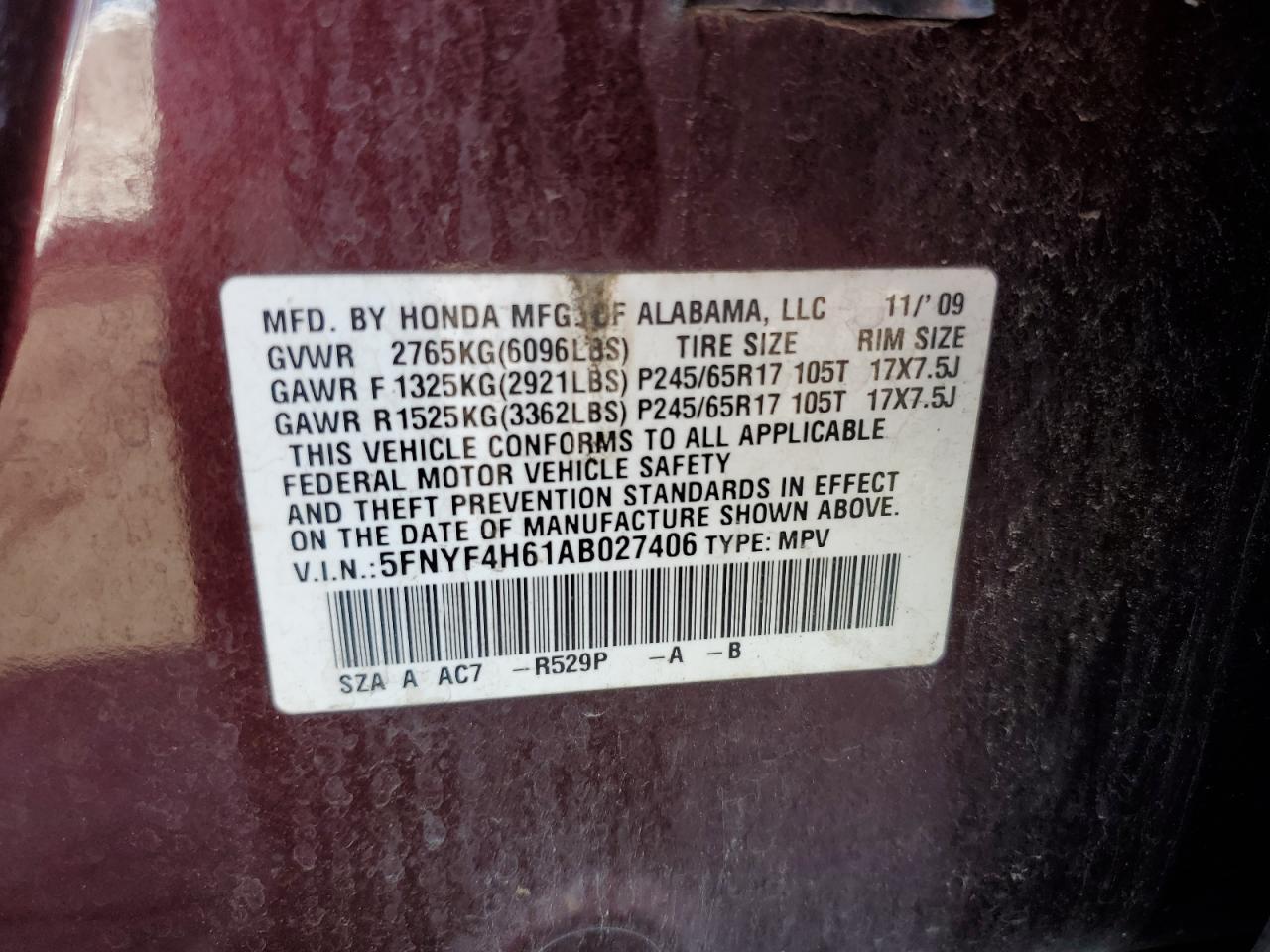 2010 HONDA PILOT
