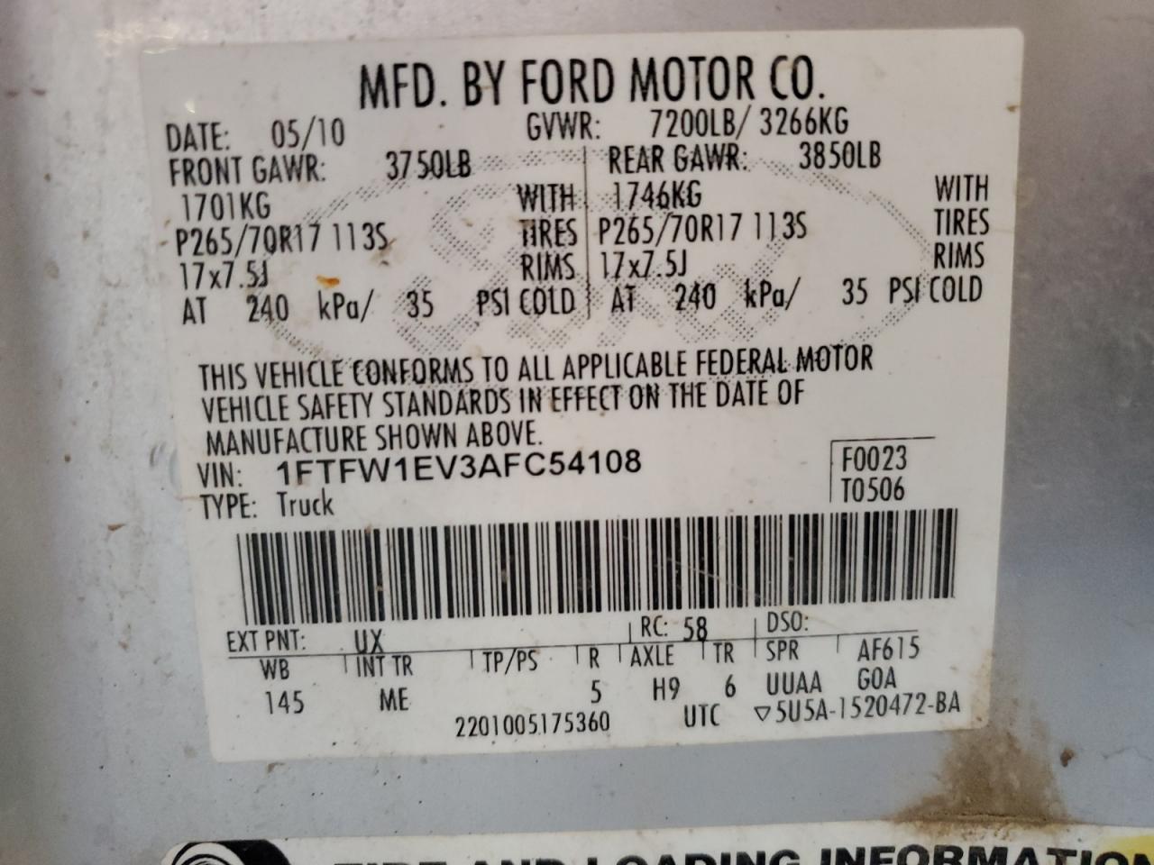 2010 FORD F-150
