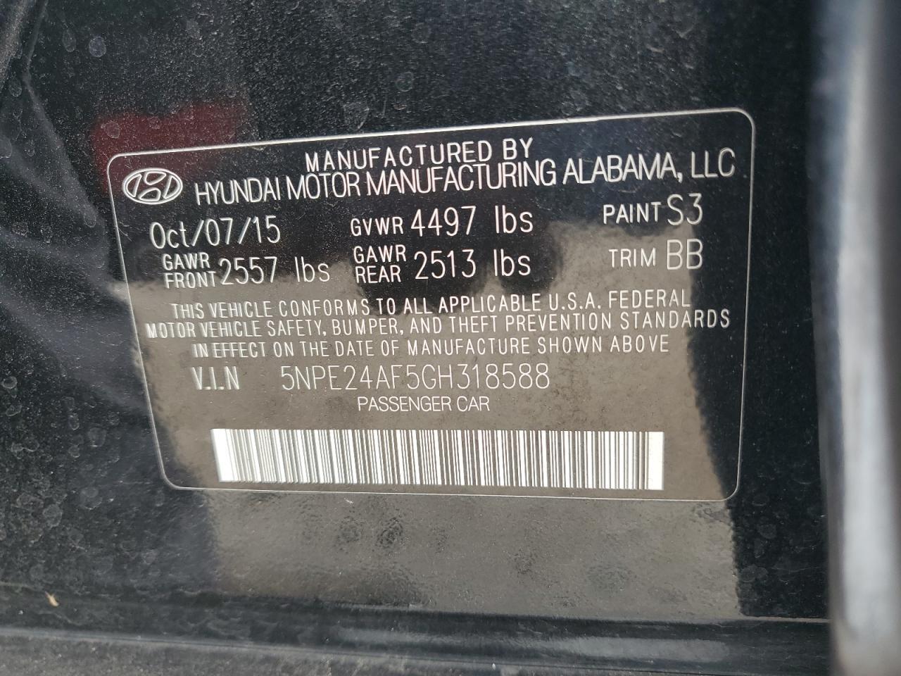 2016 HYUNDAI SONATA