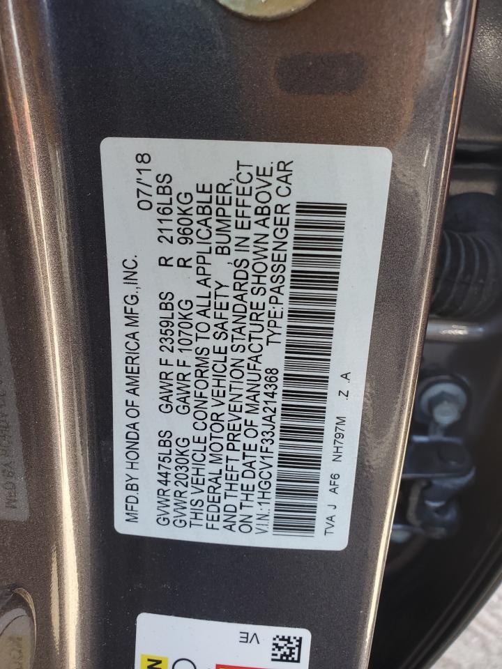 2018 HONDA ACCORD