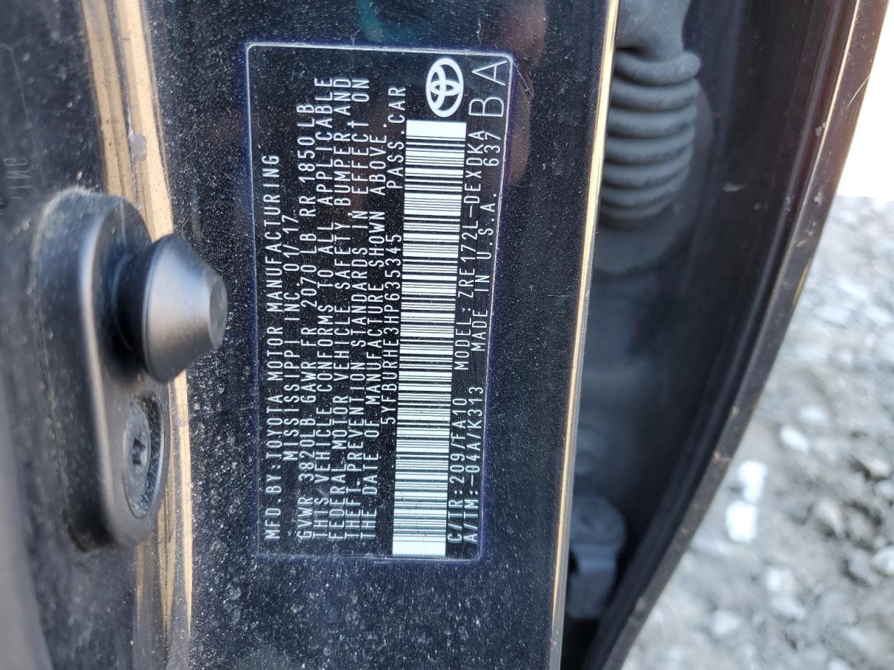 2017 TOYOTA COROLLA