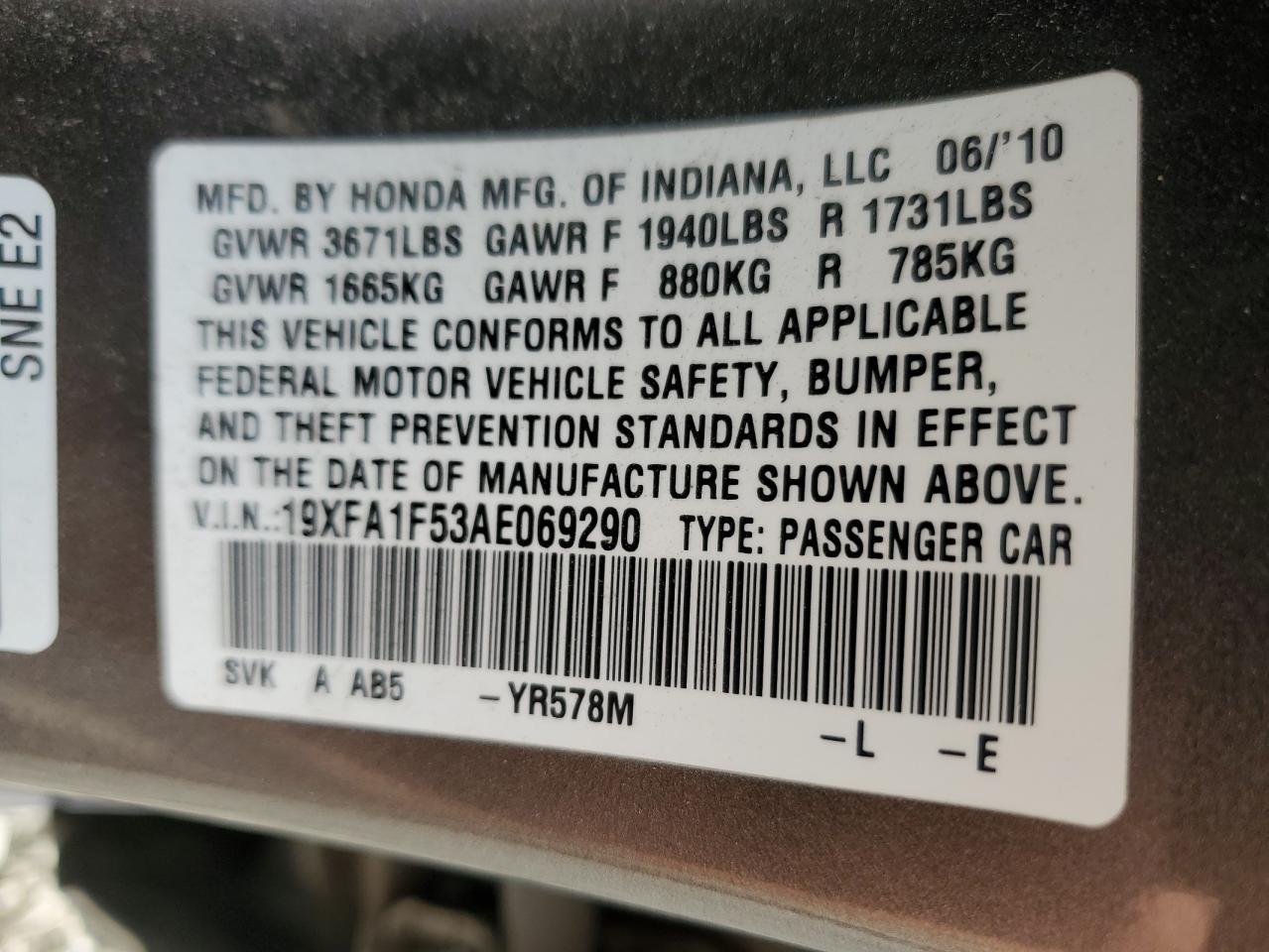2010 HONDA CIVIC