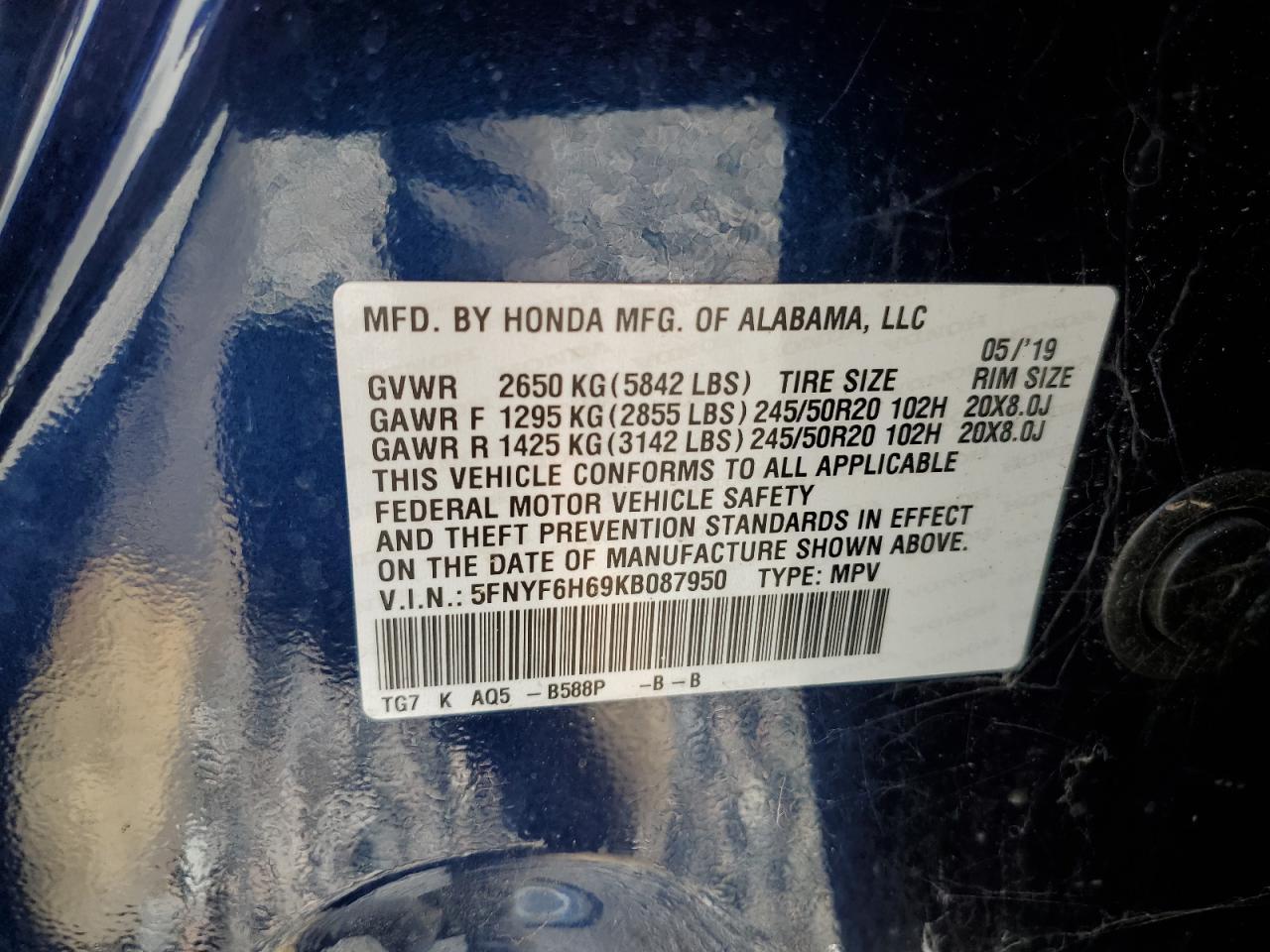 2019 HONDA PILOT