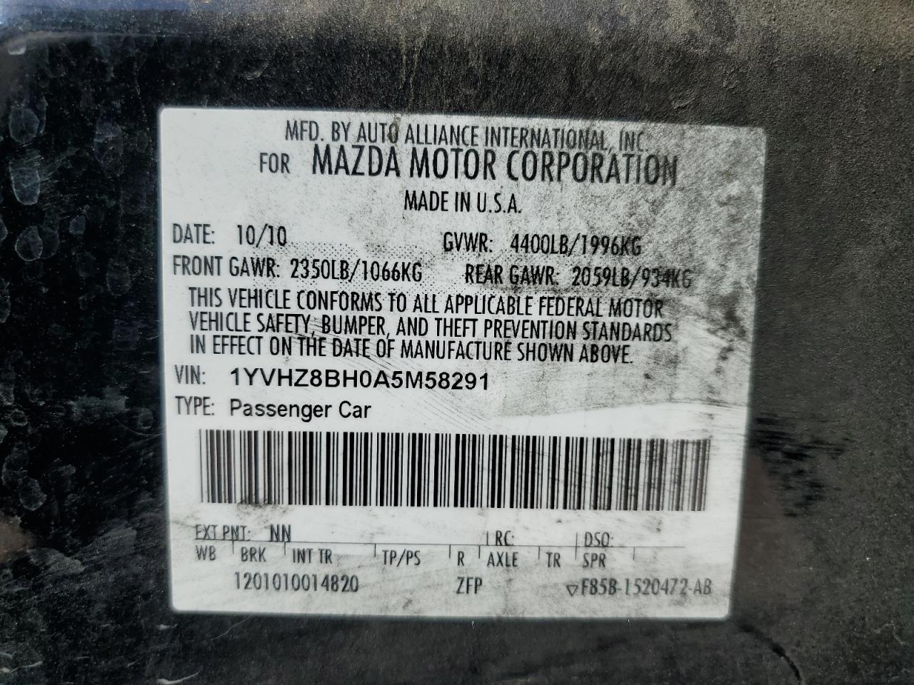 2010 MAZDA 6