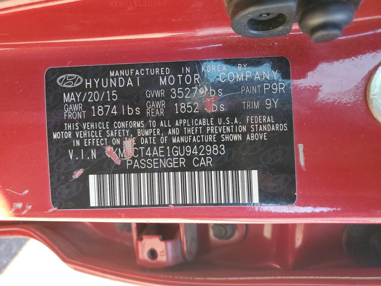 2016 HYUNDAI ACCENT