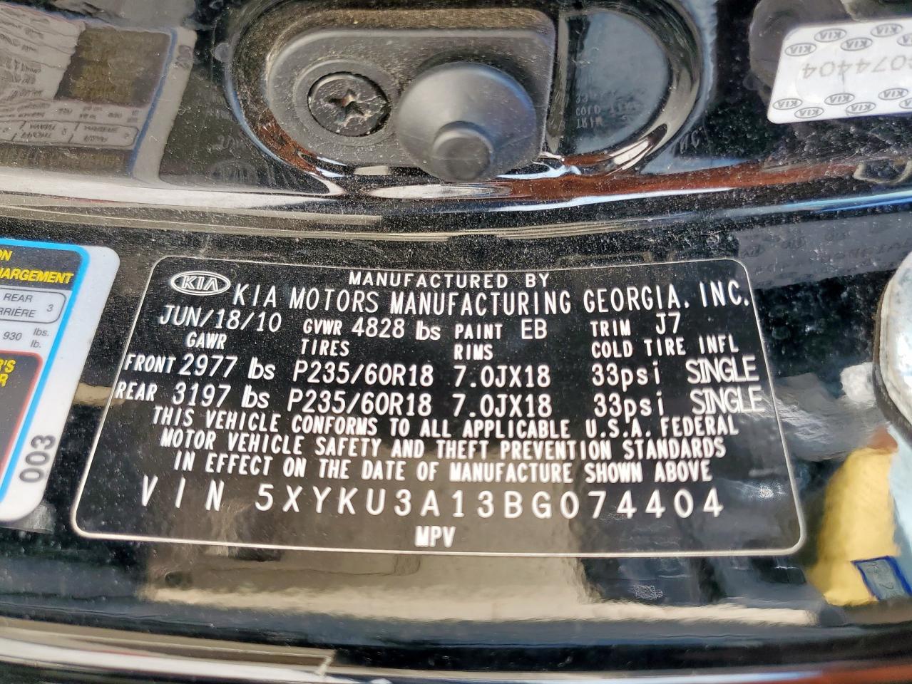 2011 KIA SORENTO