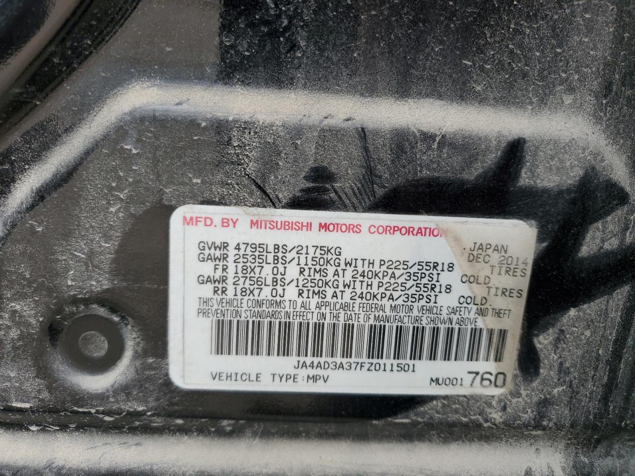 2015 MITSUBISHI outlander