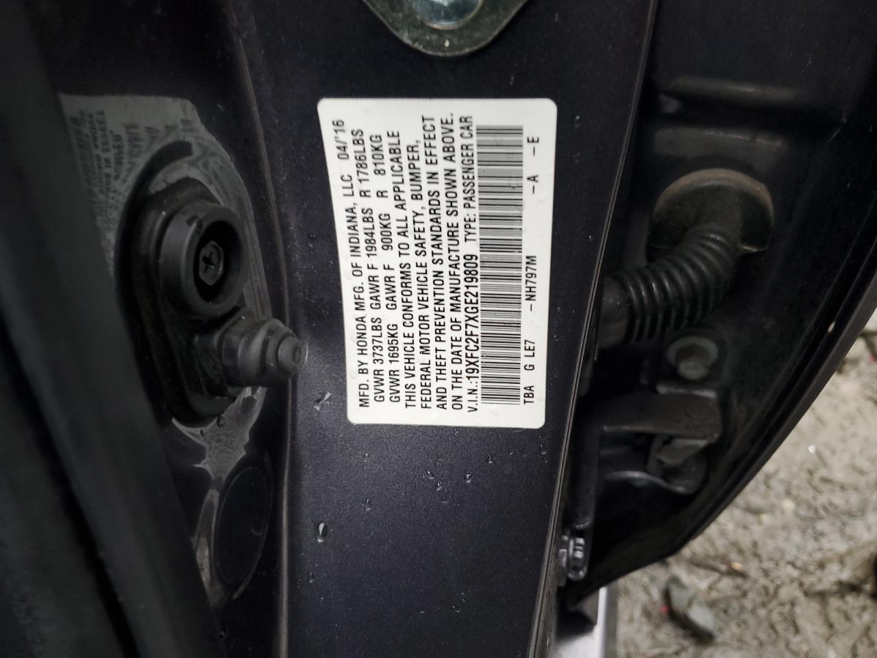 2016 HONDA CIVIC