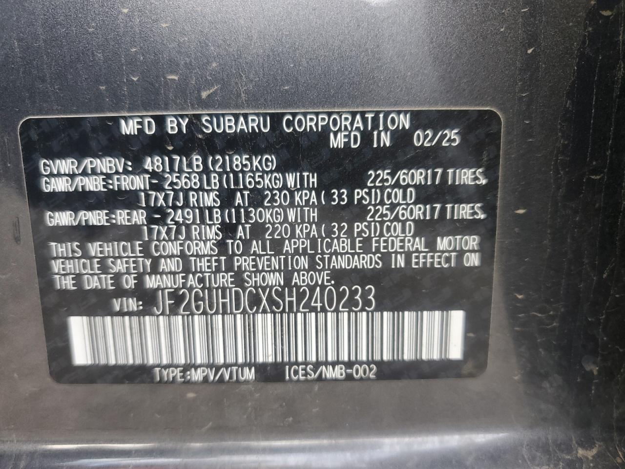 2025 SUBARU Crosstrek