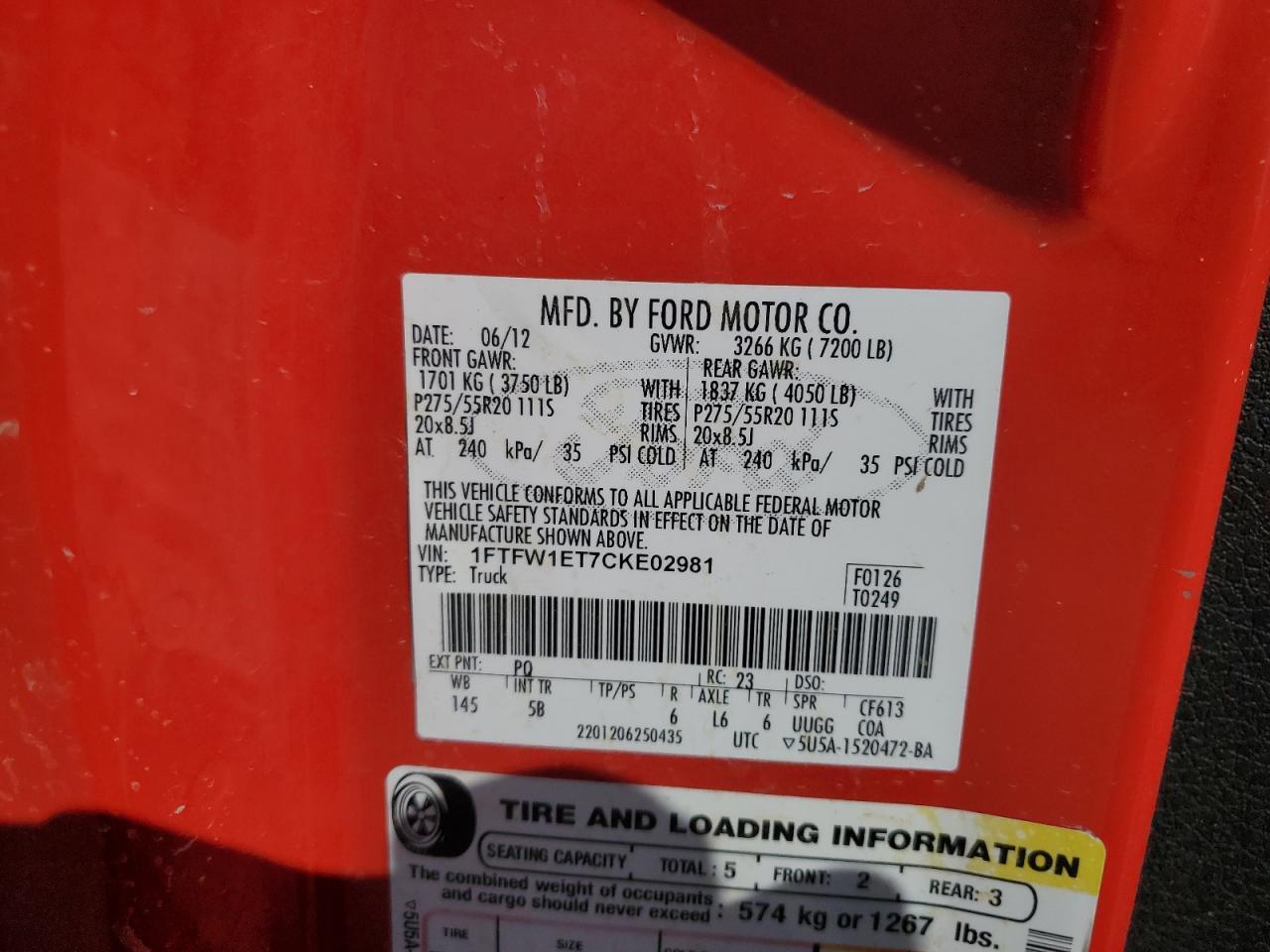 2012 FORD F-150