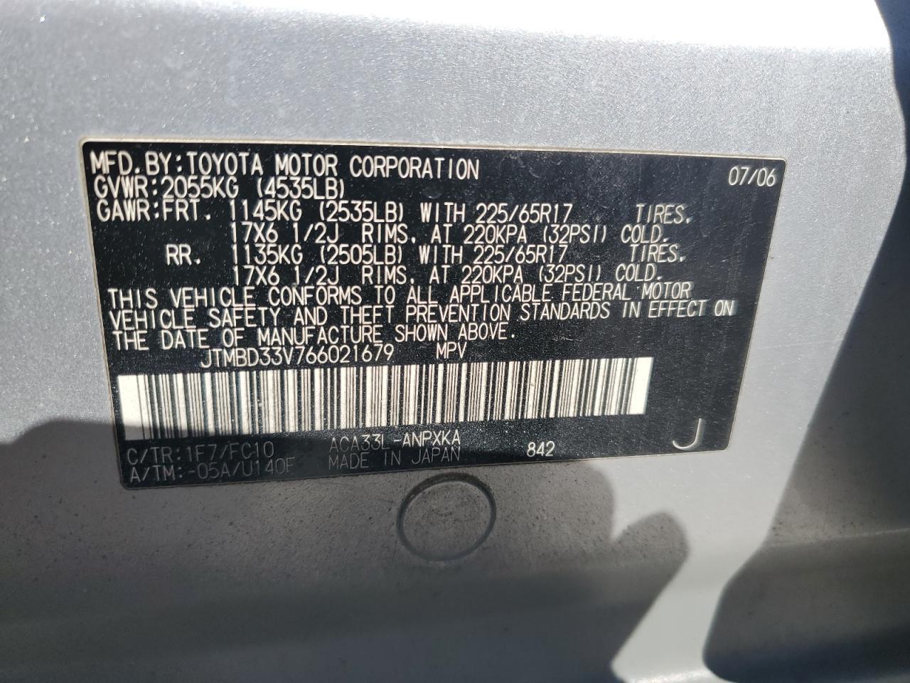 2006 TOYOTA RAV4
