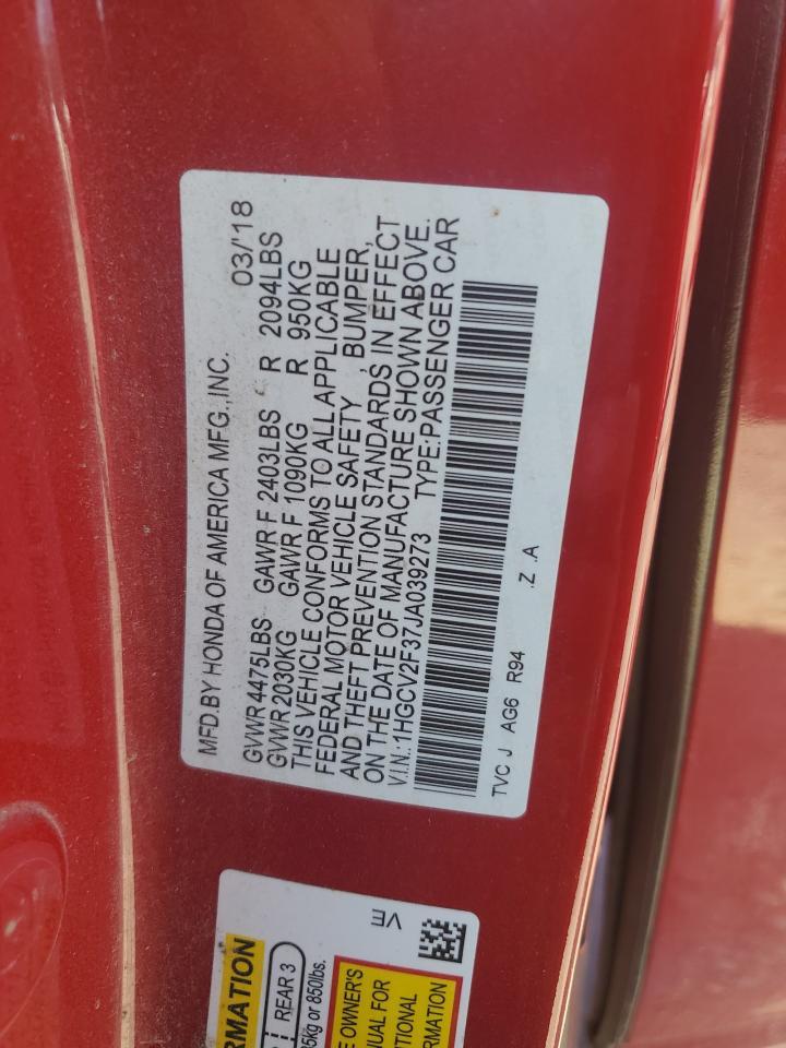 2018 HONDA ACCORD
