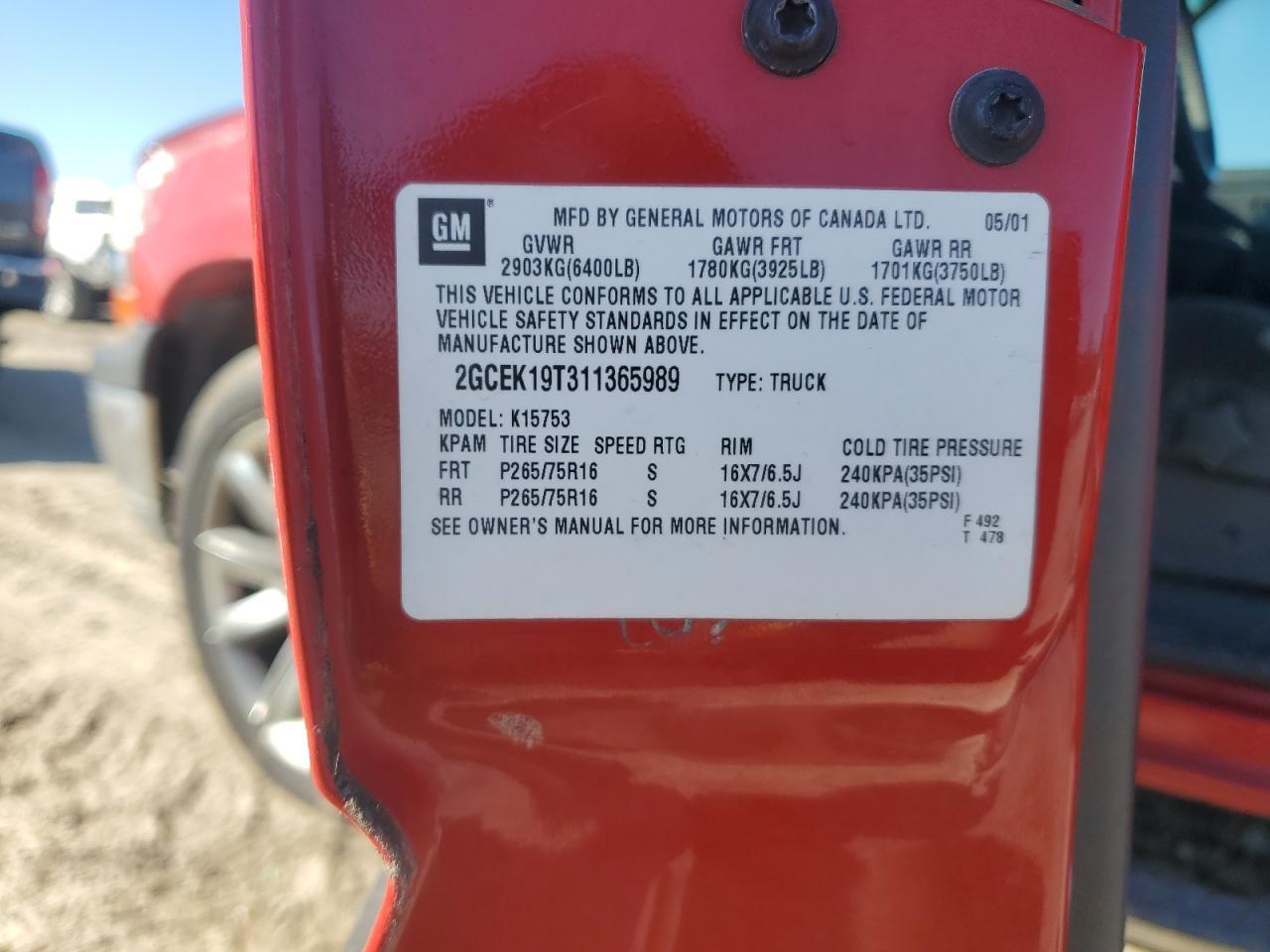 2001 CHEVROLET Silverado