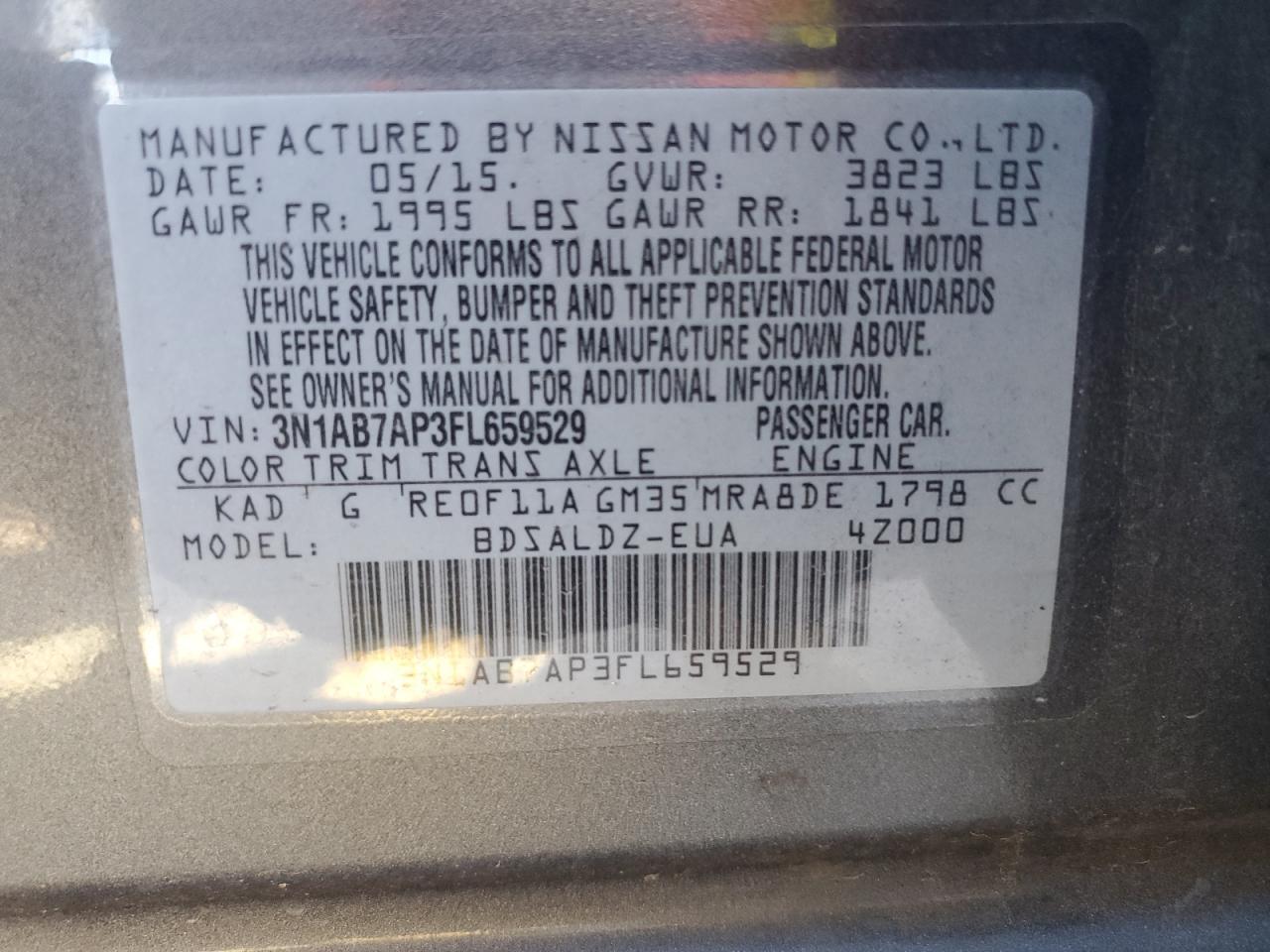 2015 NISSAN SENTRA