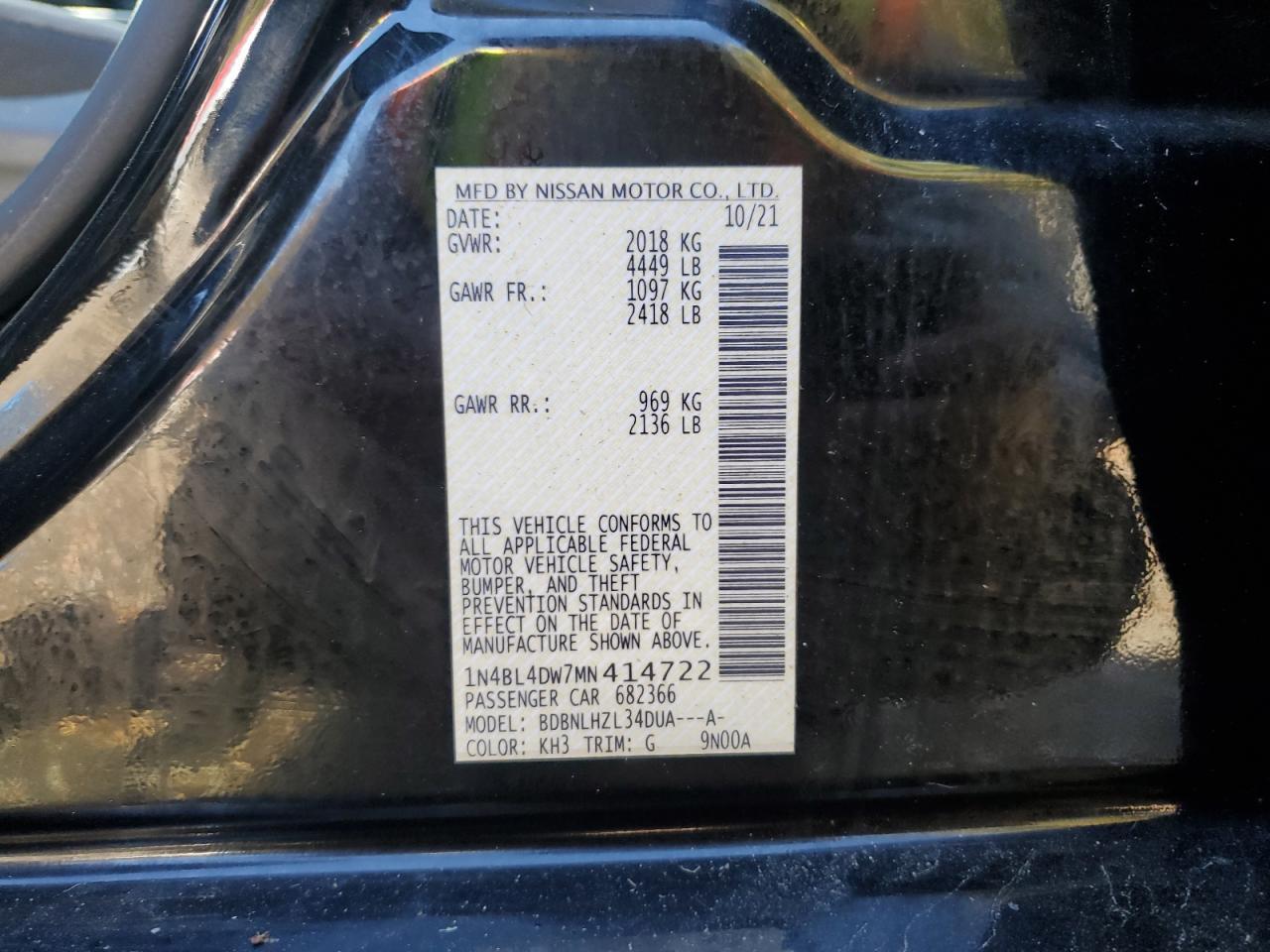 2021 NISSAN ALTIMA