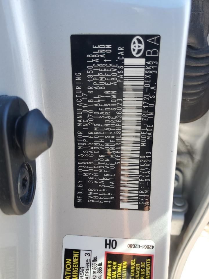 2017 TOYOTA COROLLA