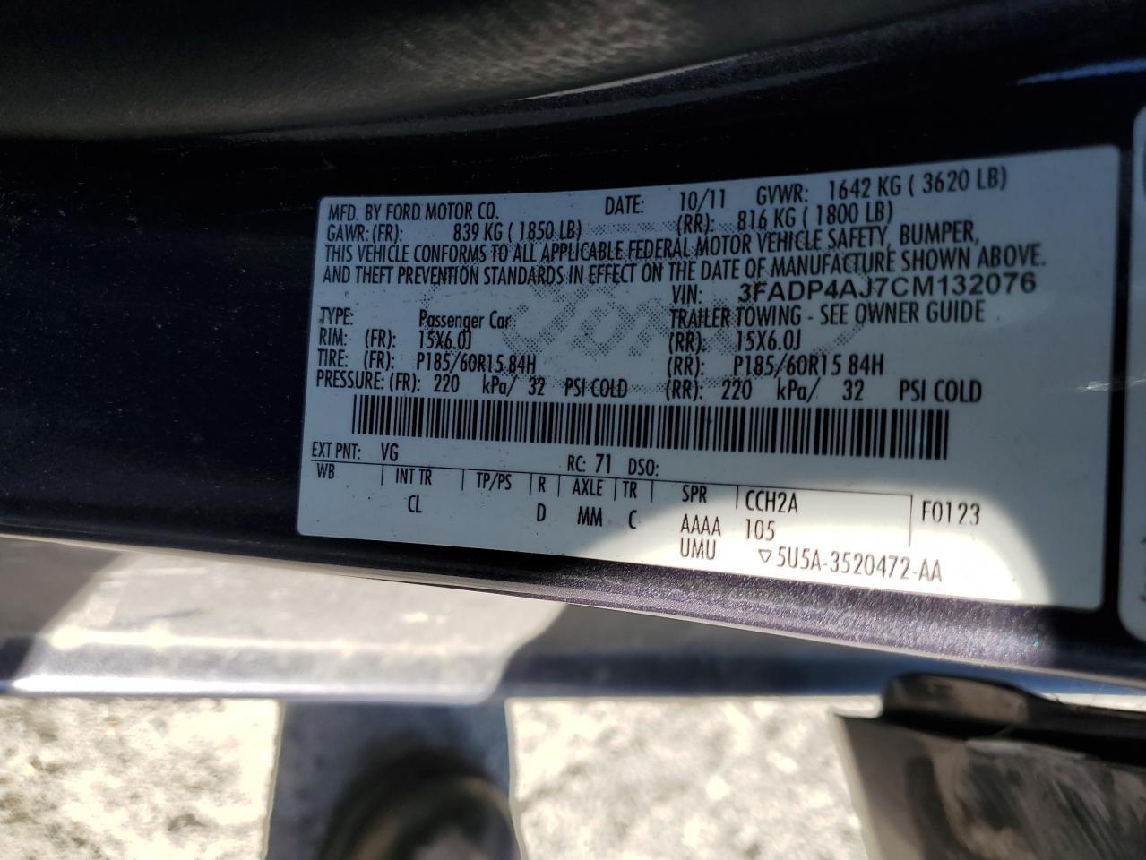 2012 FORD Fiesta
