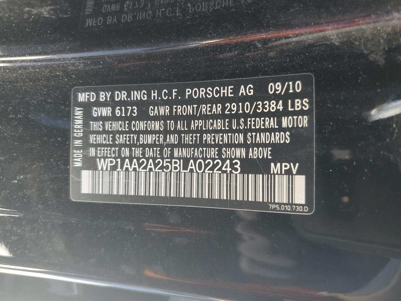 2011 PORSCHE CAYENNE