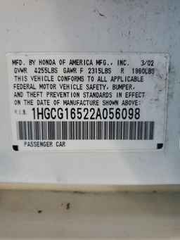 2002 HONDA ACCORD
