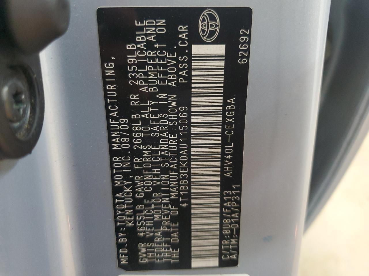 2010 TOYOTA CAMRY