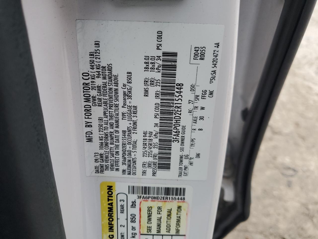 2014 FORD FUSION