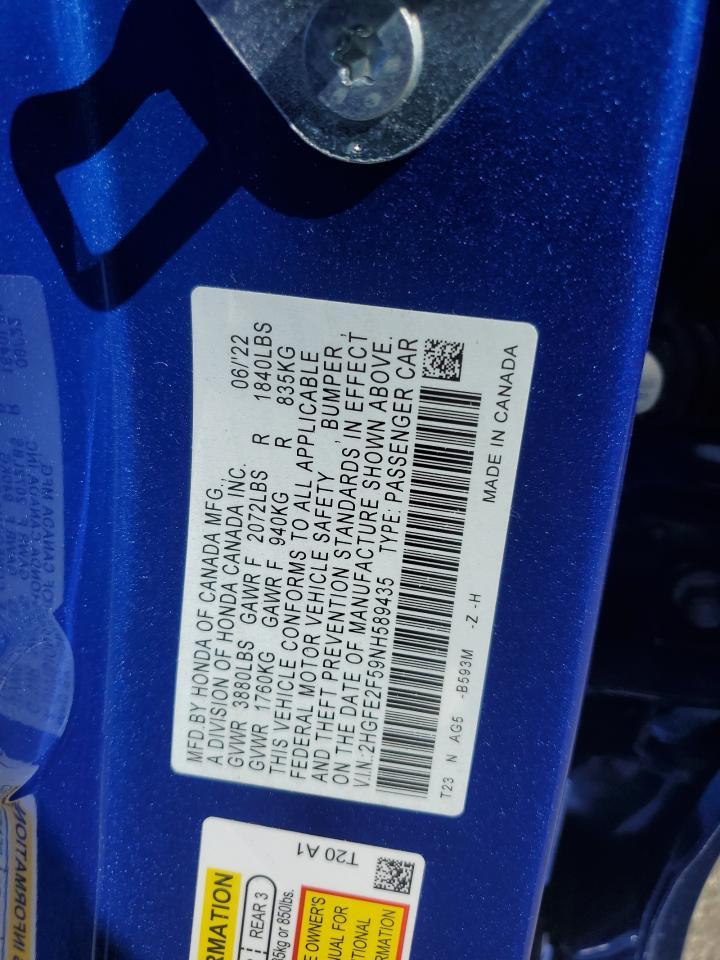 2022 HONDA CIVIC