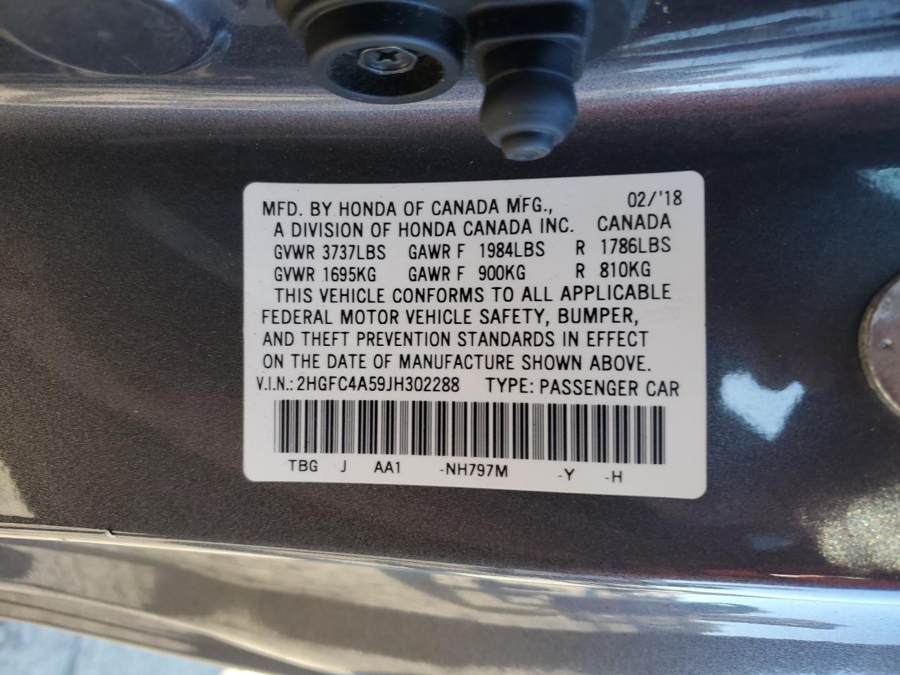 2018 HONDA CIVIC
