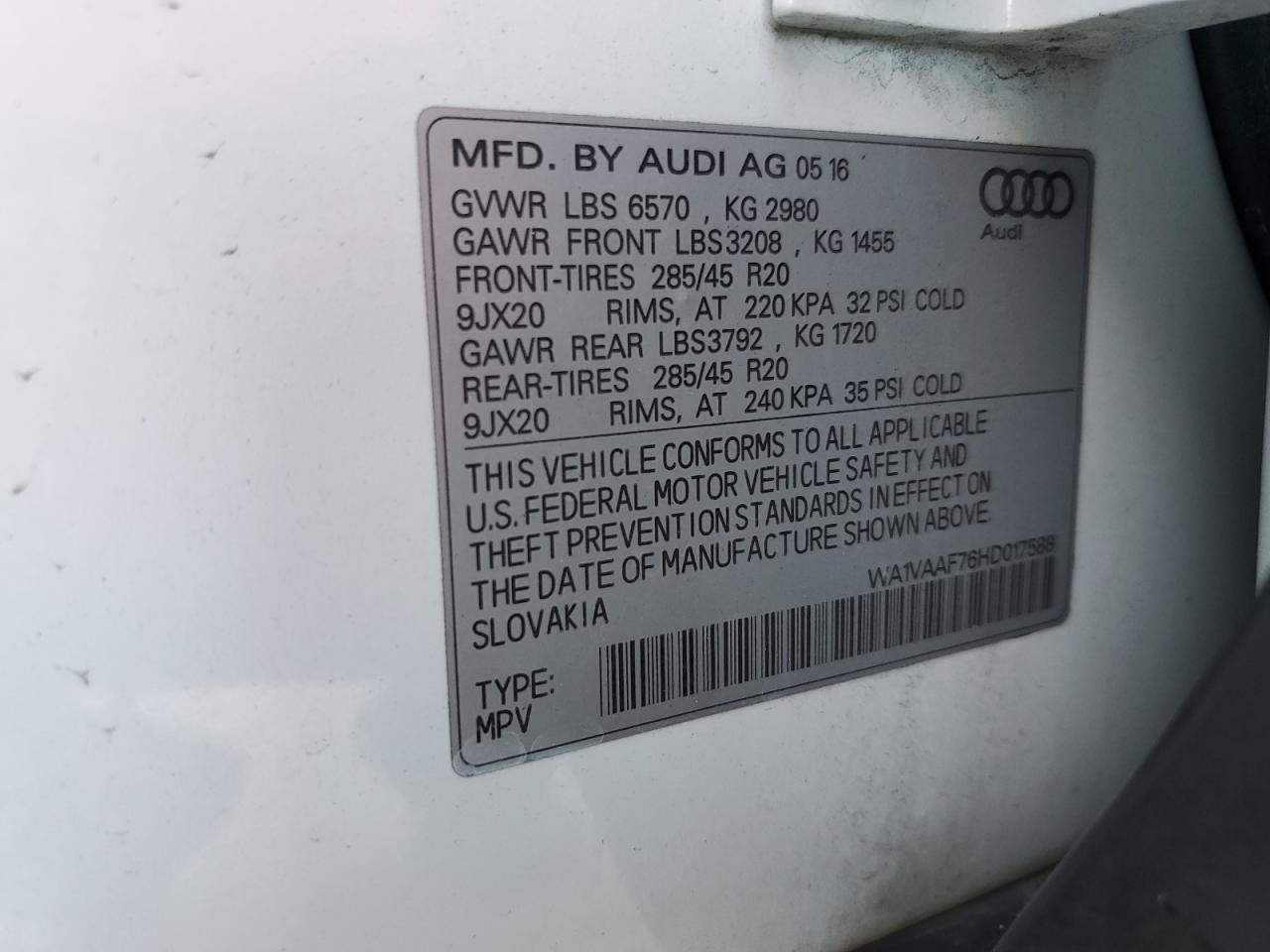 2017 AUDI Q7