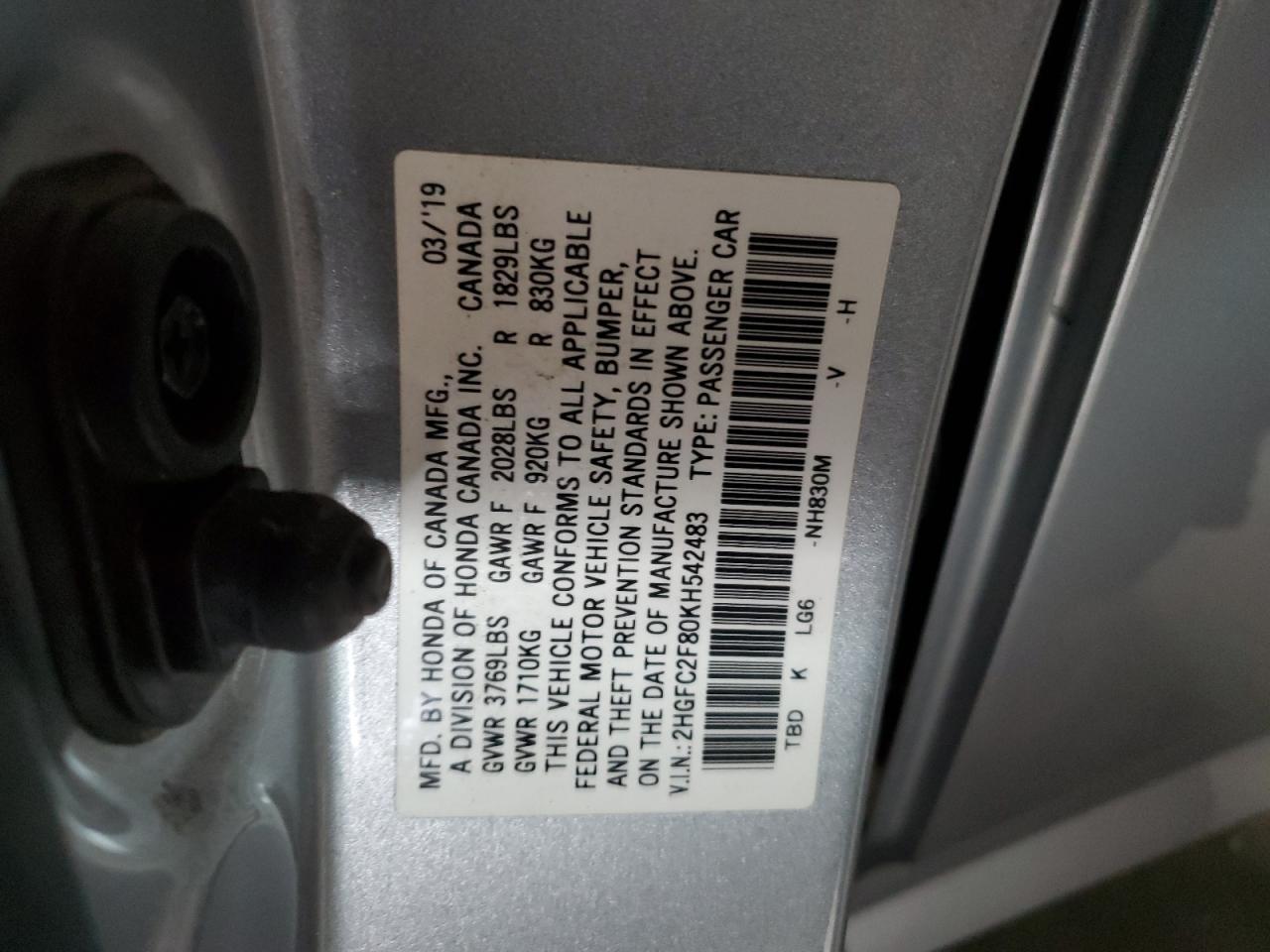 2019 HONDA CIVIC