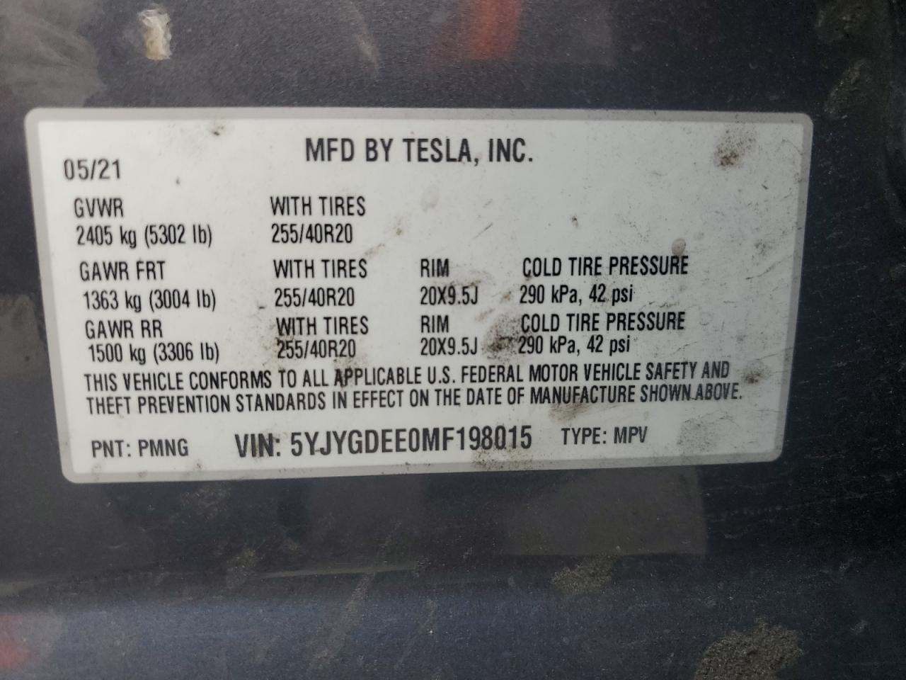 2021 TESLA MODEL Y