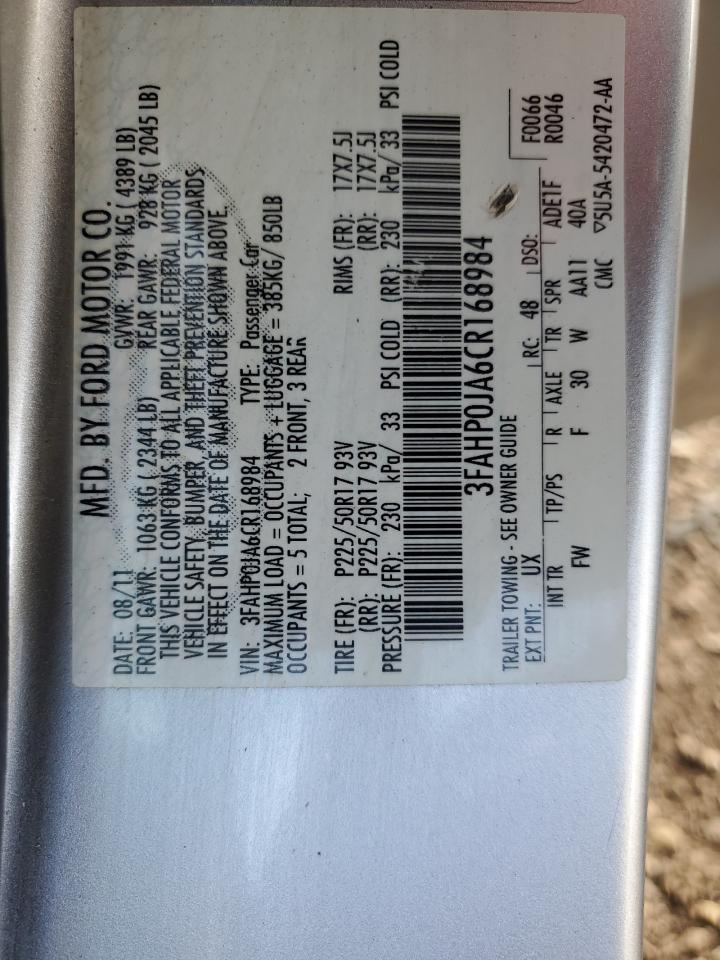 2012 FORD FUSION