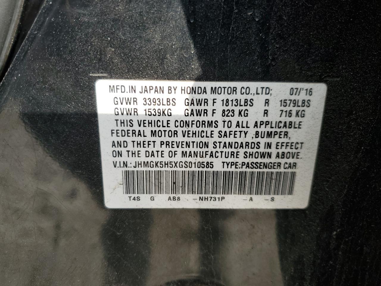 2016 HONDA FIT