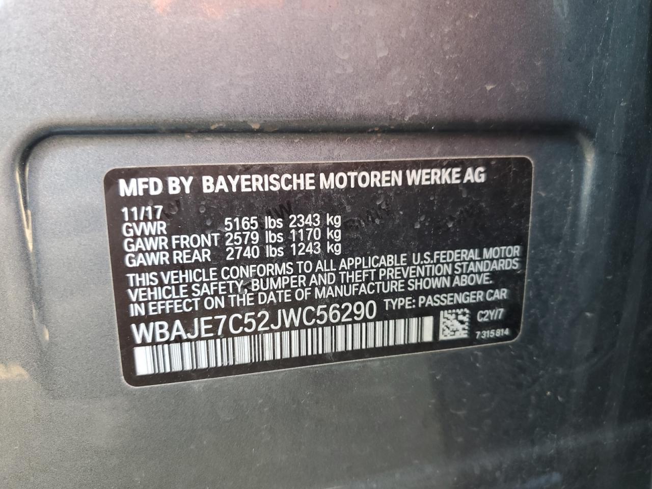 2018 BMW 5 series