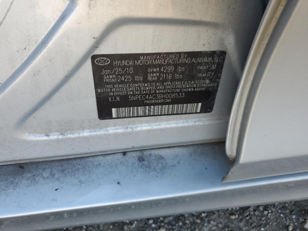 2011 HYUNDAI SONATA