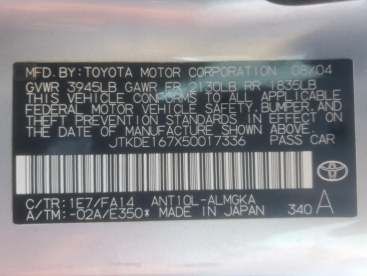 2005 TOYOTA SCION