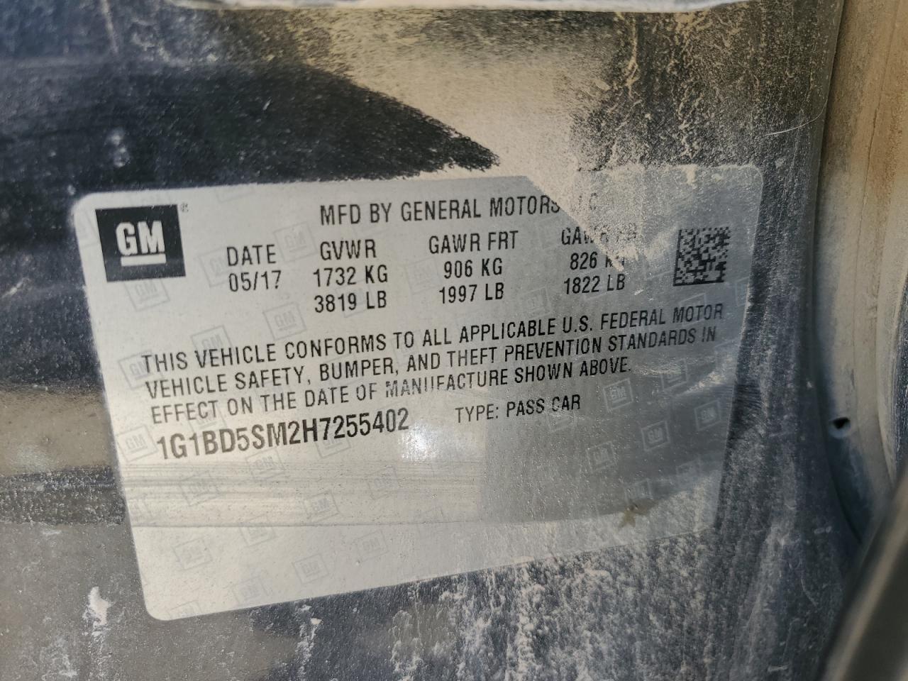 2017 CHEVROLET CRUZE