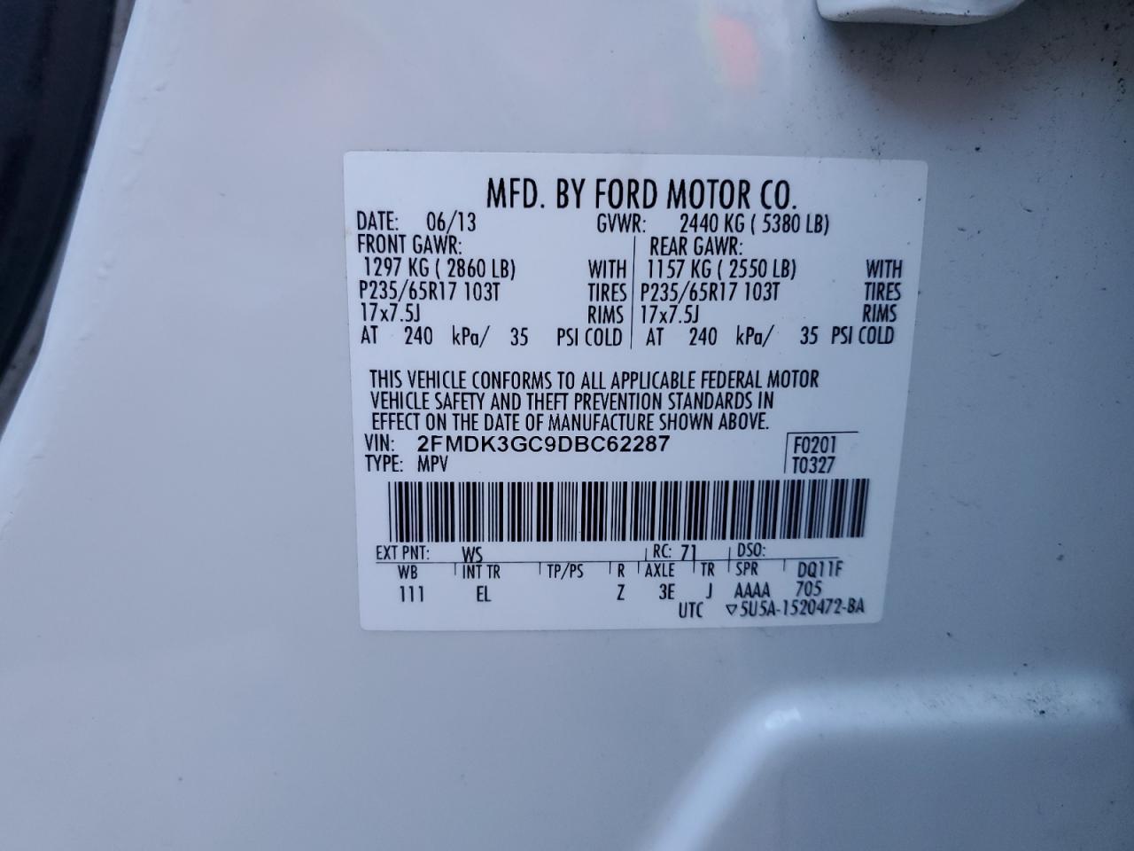 2013 FORD EDGE