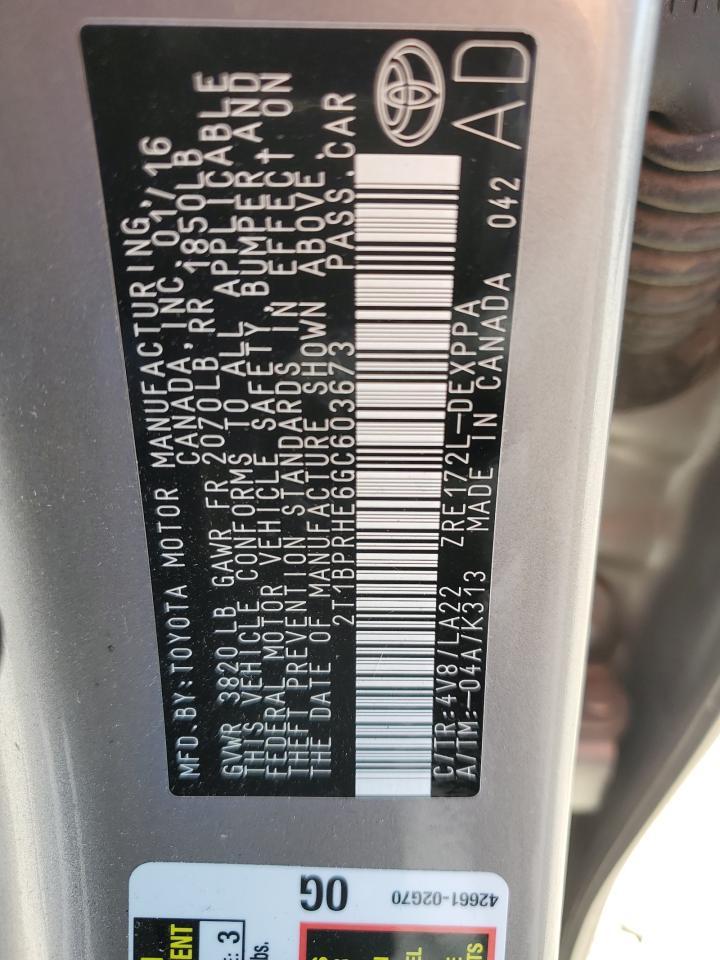 2016 TOYOTA COROLLA