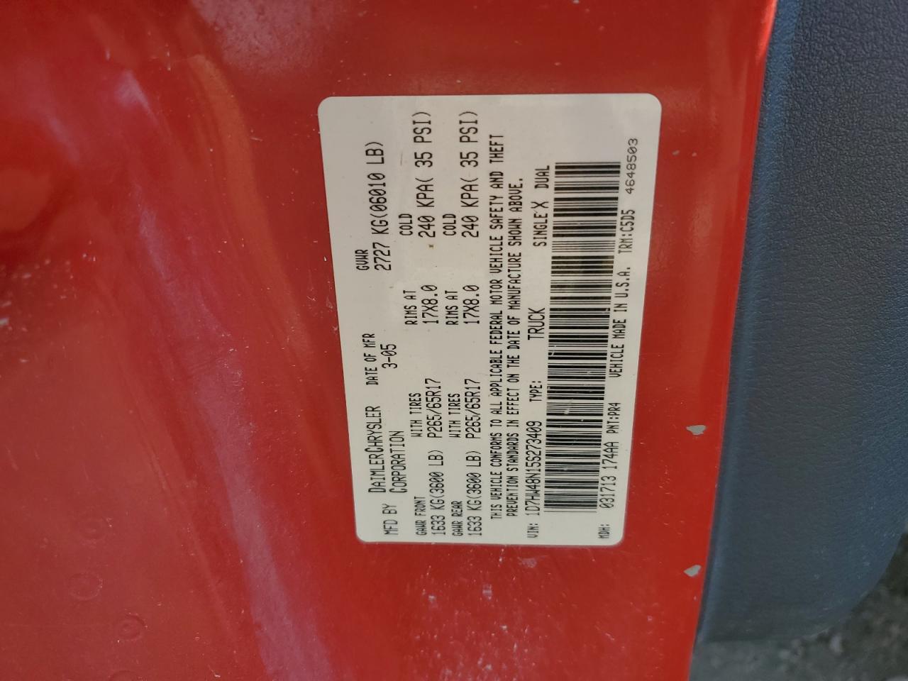 2005 DODGE Dakota
