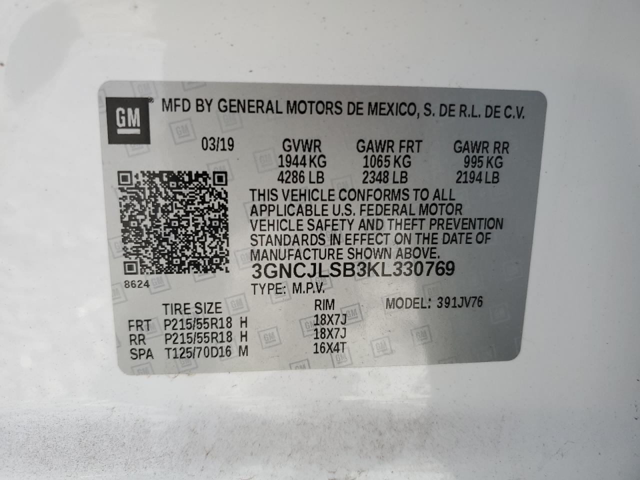 2019 CHEVROLET TRAX