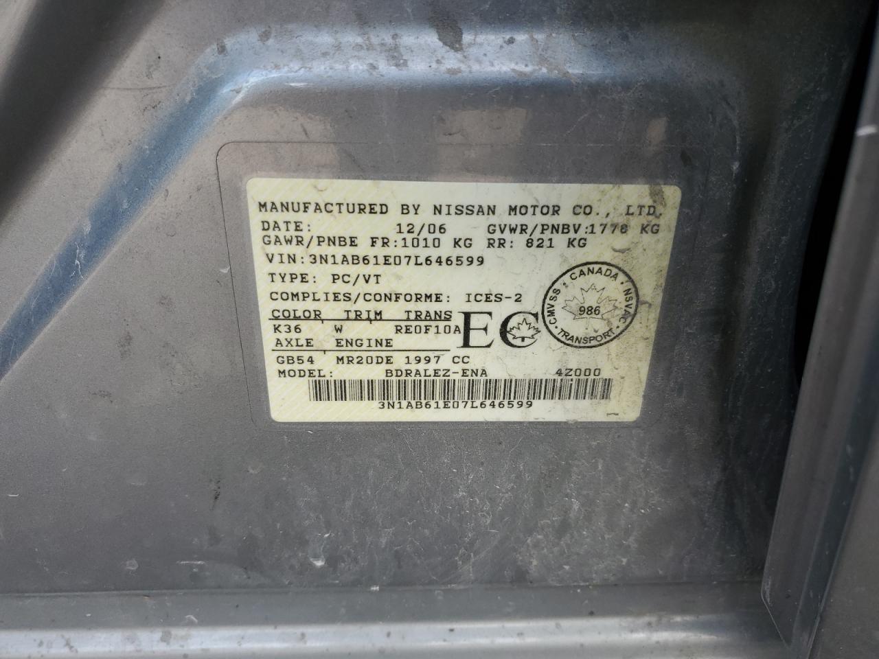 2007 NISSAN SENTRA