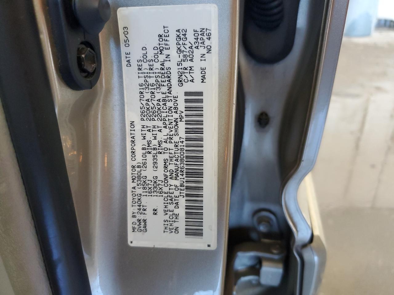 2003 TOYOTA 4Runner