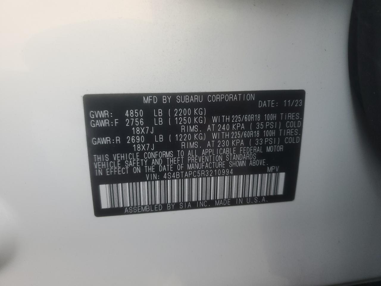 2024 SUBARU Outback