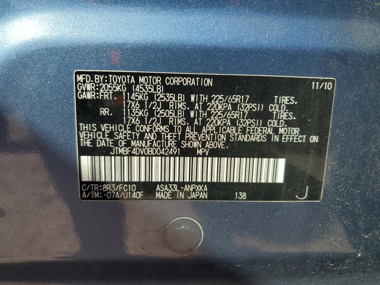 2011 TOYOTA RAV4