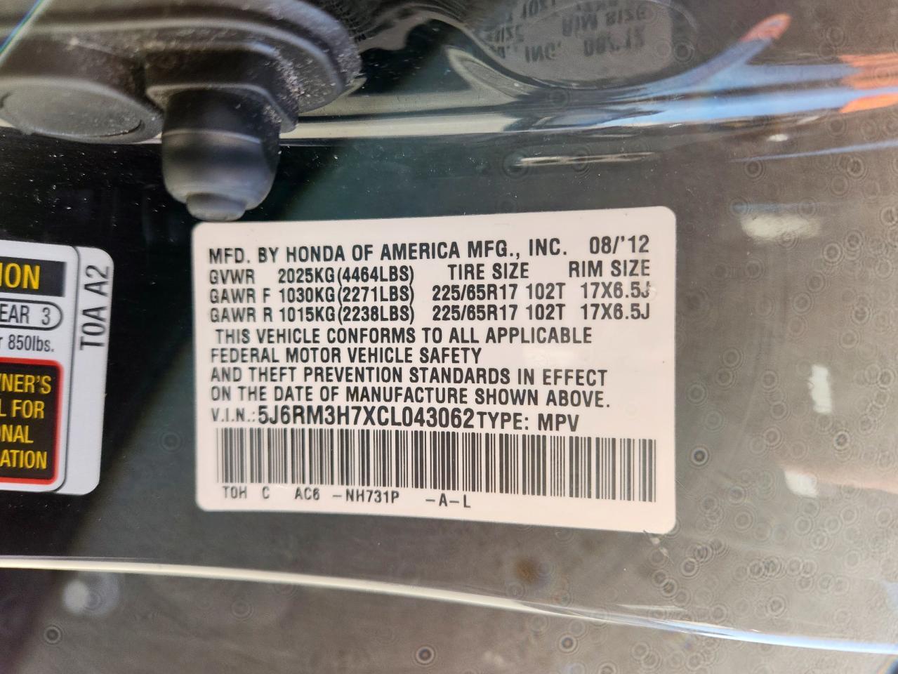 2012 HONDA CR-V