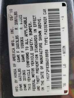 2011 HONDA ACCORD