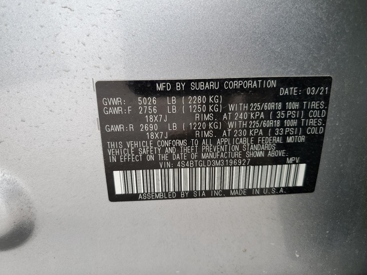 2021 SUBARU Outback