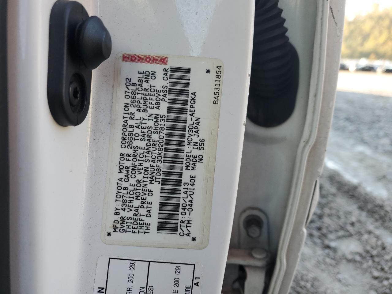 2002 TOYOTA CAMRY